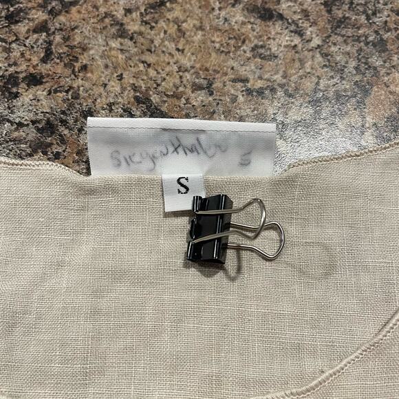 Bryn Walker Dress Linen Minimalist Cottage Coastal Grandma Quiet Luxury Small - Picture 3 of 5